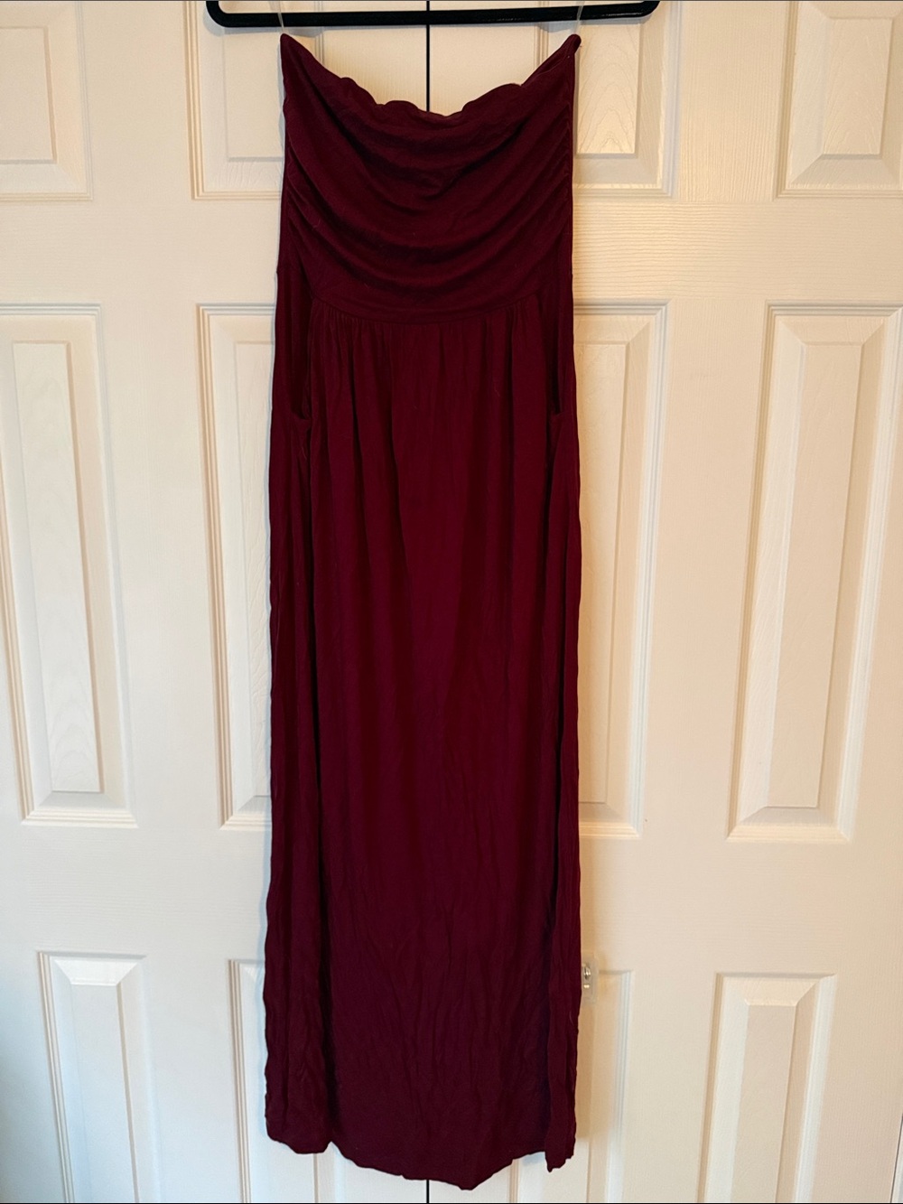 Strapless Maxi Dress – Burgundy